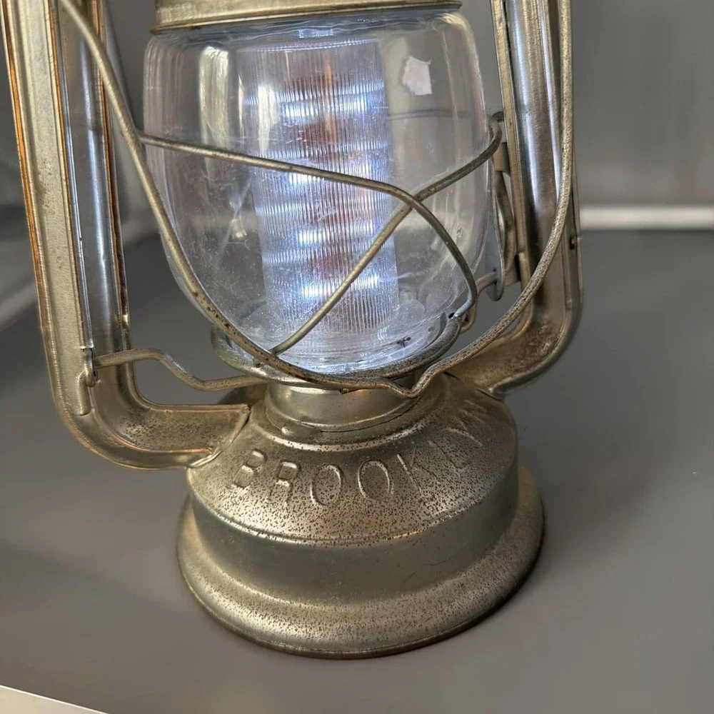 Olde‎ Brooklyn LED Old Style Lantern - Dimmable Silver Two D Battery Operated